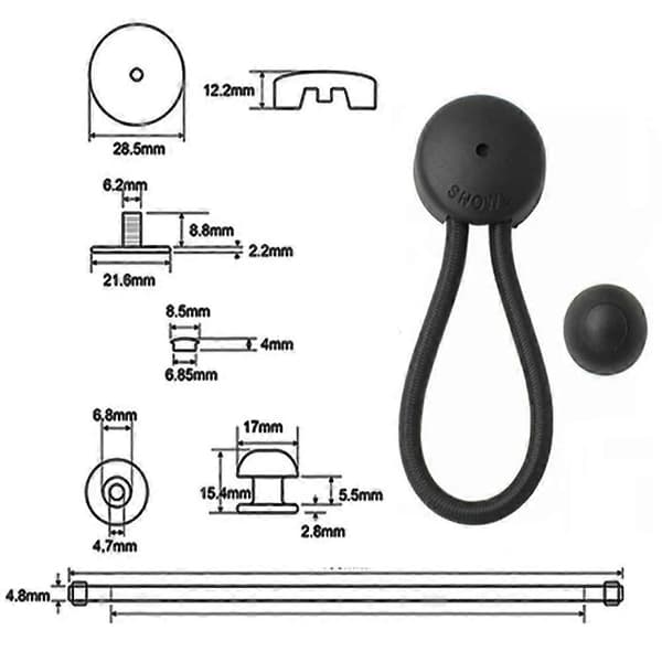 Fæste Bungee Shock Cord Cover Clip Bungee Loop med Knop til Marine Båd Autocamper Campingvogn Lastbil Bilovertræk