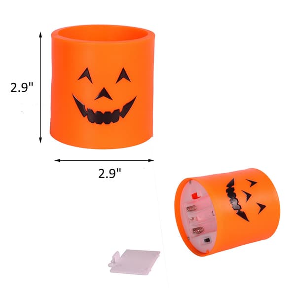 6-pak LED-græskar-fyrfadslys Halloween-indendørsdekoration