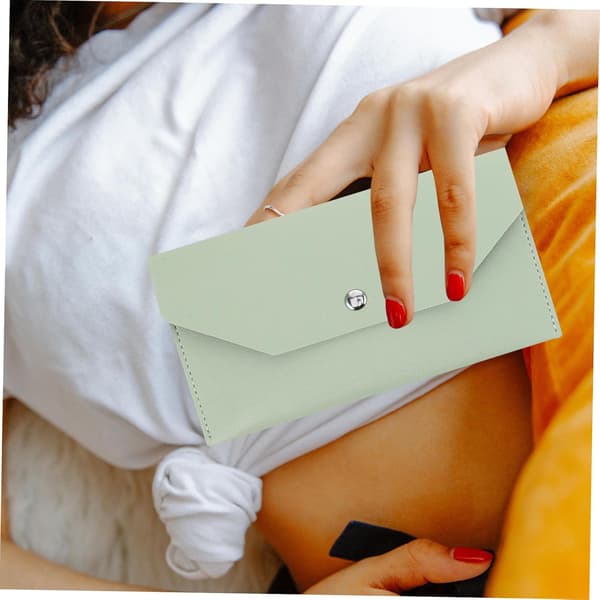 4pcs PU Leather Card Holder Wallet Cash Organizer Envelope Money Pouch