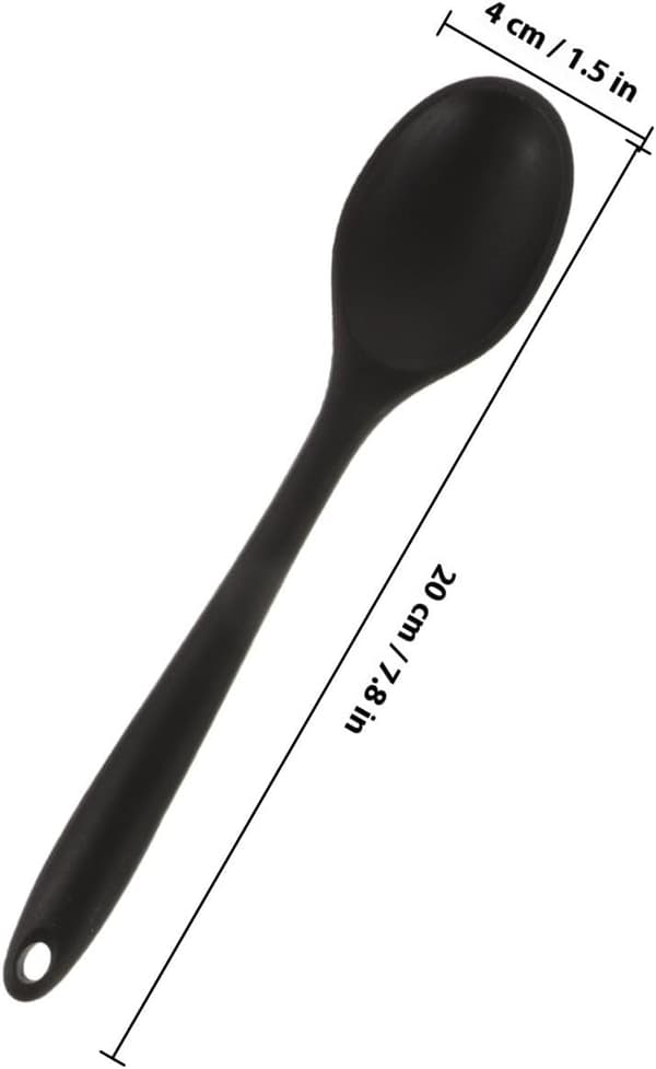 6 Pieces Silicone Cooking Spoons Non-Stick Mixing Spoons Ergonomic Design Humanized Handle Heat Resistant