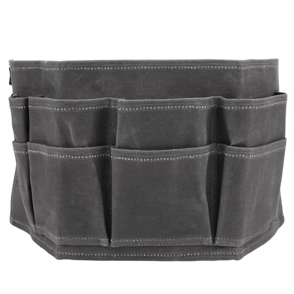 Waterproof Waxed Canvas Tool Bag with Multiple Pockets for Gardening and Woodworking