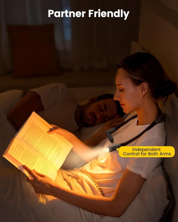 Rechargeable Neck Reading Light, Perfect for Bed Reading, Available in 3 Colors.