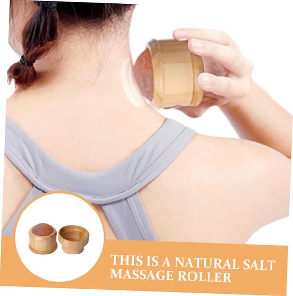 Natural Salt Ball Massager Roller Shoulder Neck Massager Handheld Muscle Relaxation Tool