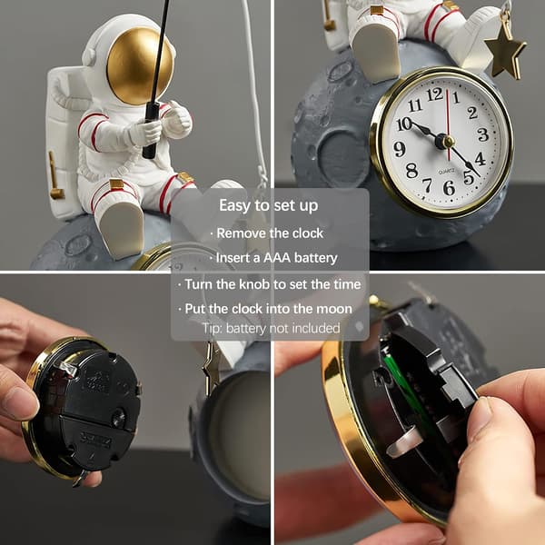 Astronautfigur Klocka för Skrivbord & Hylla, Batteridriven