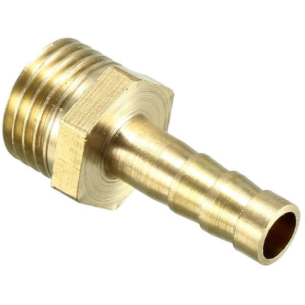 10 stk messingkobling med mothake 6 mm mothake x 1/4 PT utvendig gjenge (FMY)