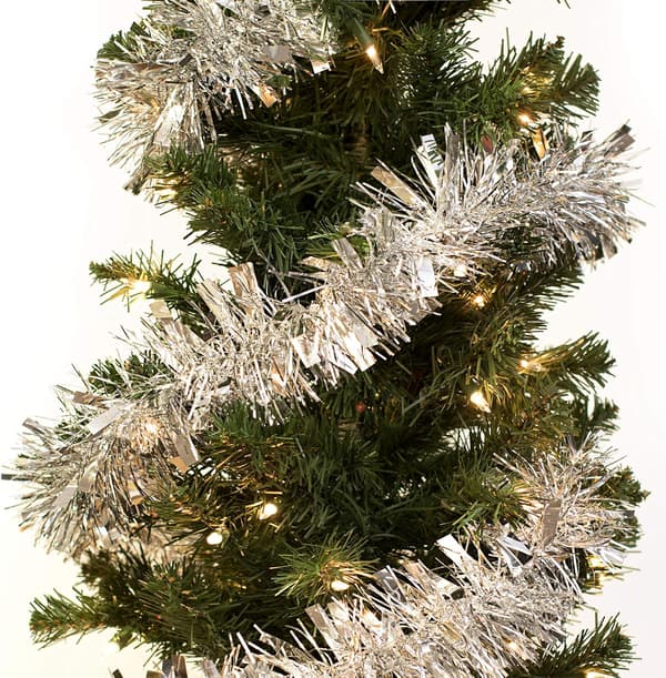 10 st metallisk glittergirlang silver