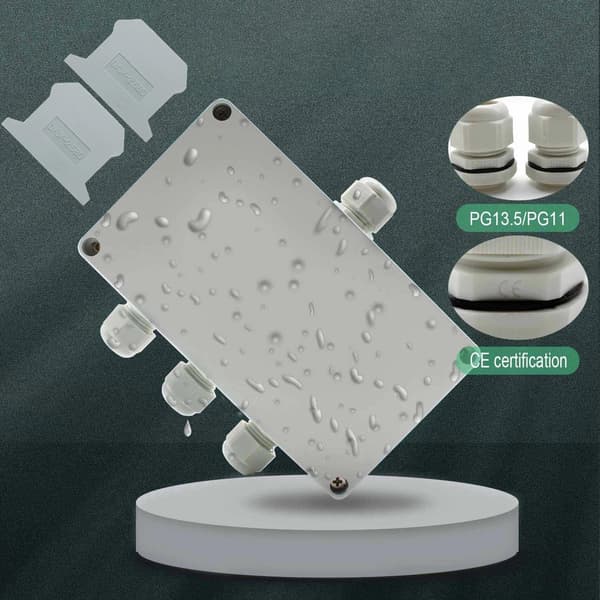 IP66 Waterproof Junction Box, 1 inch 3 Outlets, with DIN Rail Terminal Block, Universal Terminal Block Kit, Suitable for Automation Projects