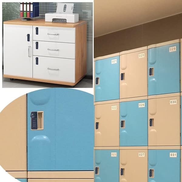 3 Set Mechanical Code Locks Digital Combination Lock Cabinet Lock Combination Cam Lock Cabinet Password Lock with Keys (Vertical Version)