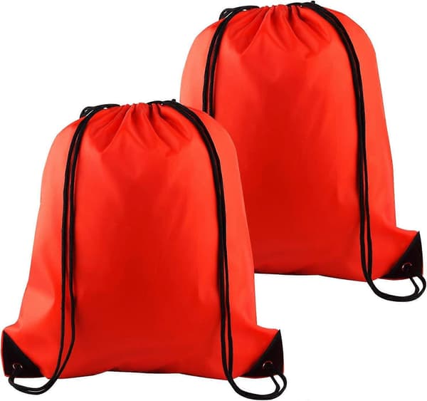 2 stk Ryggsekker med glidelås, Cinch Sack Bulk String Ryggsekk Oppbevaringspose