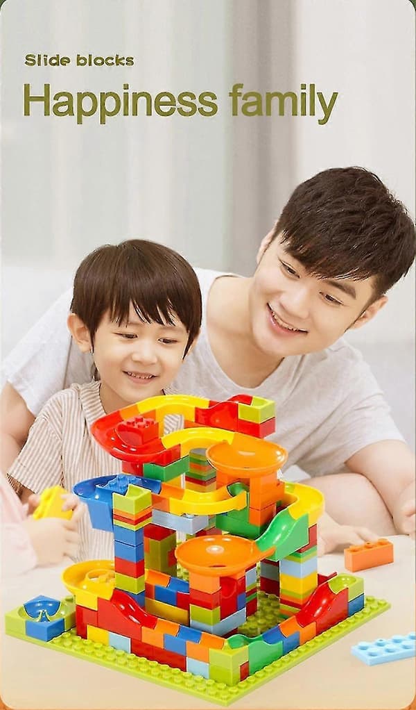 168 Pieces Marble Run Building Blocks Ball Track Block with Base Creative DIY Toys