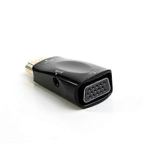 Musta HDMI-uros - VGA-naarasvideoadapterimuunnin äänilähdöllä + äänikaapeli