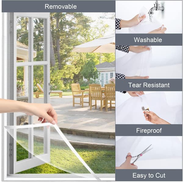 Window mosquito net with Velcro fastening, insect screen for windows with self-adhesive Velcro tape, cuttable mosquito net