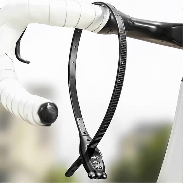 Adjustable Combination Cable Lock with Quick-Tightening Anti-Theft Zip Tie for Bicycle, Scooter, Gate