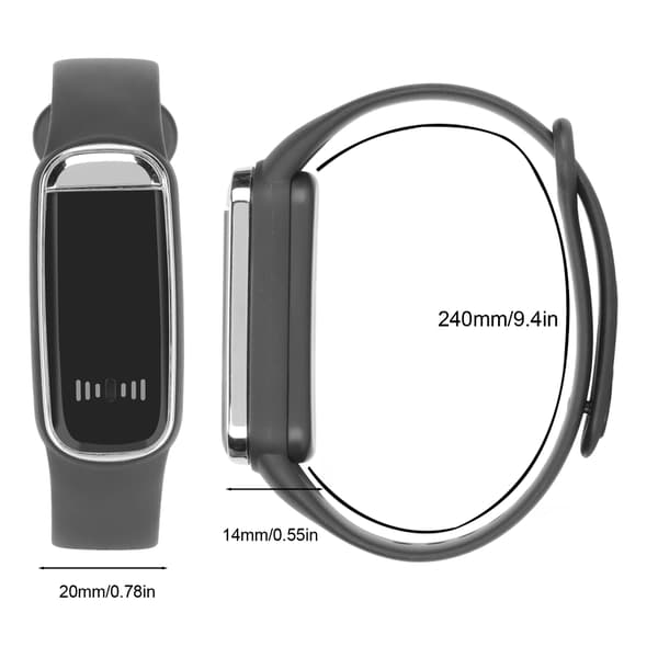 Digitalt ur LED-display 12/24 timer Genopladeligt Stilrent Elektronisk Armbåndsur til Mænd Kvinder Sort