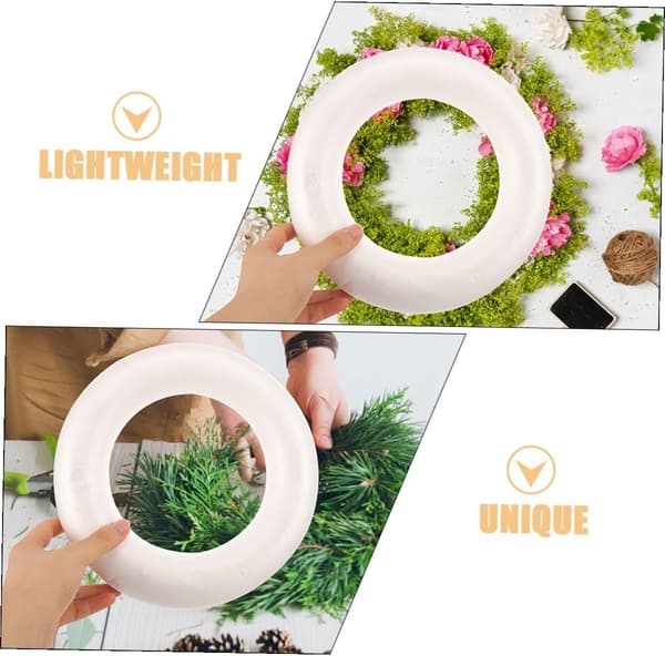 10 Pcs DIY Foam Wreath Frames Circle Wreaths for Crafts Party Ornaments Empty Design Foam Circle