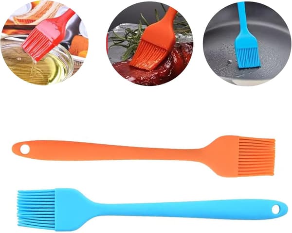 20,3 cm 2-pack Silikon Penselset Värmebeständigt Orange och Blå