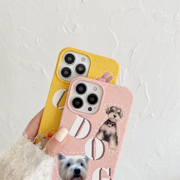 Biodegradable Phone Case for iPhone 13 Pro 6.1 inch Wheat Straw Phone Cover Pattern Print Case - Cat