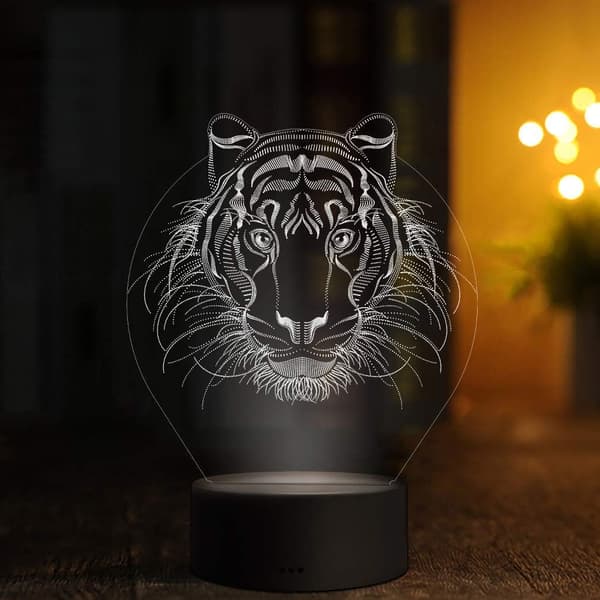 3D Lion Night Light USB Powered Touch Switch Remote Control