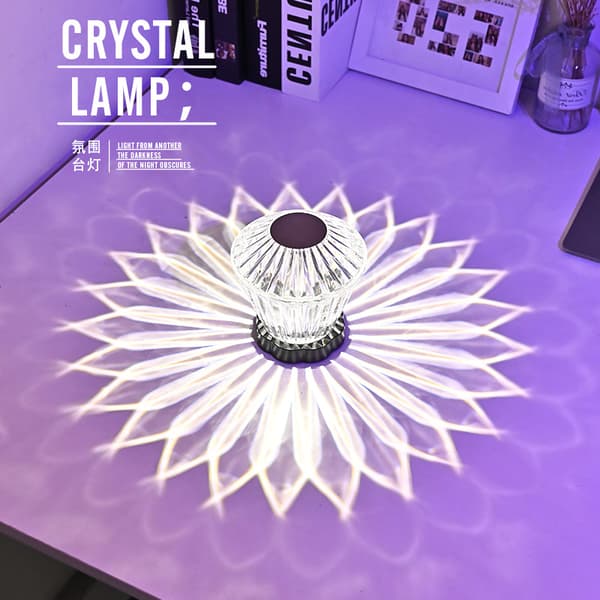 Akryl Krystall LED Bordlampe Diamantlampe Hage Terrasse C