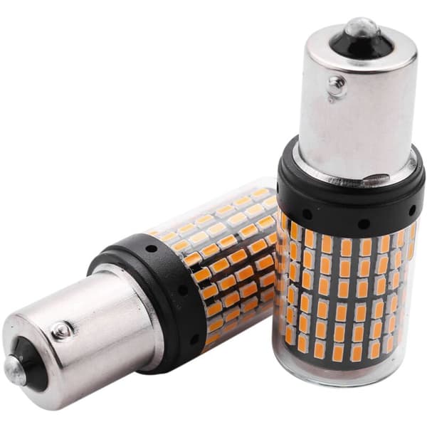 4 stk. Super No Flash 1156 Canbus Bil LED Lys Ba15s PY21W 144smd 3014 Chips Blinklys Baglygte Baklys Pærer