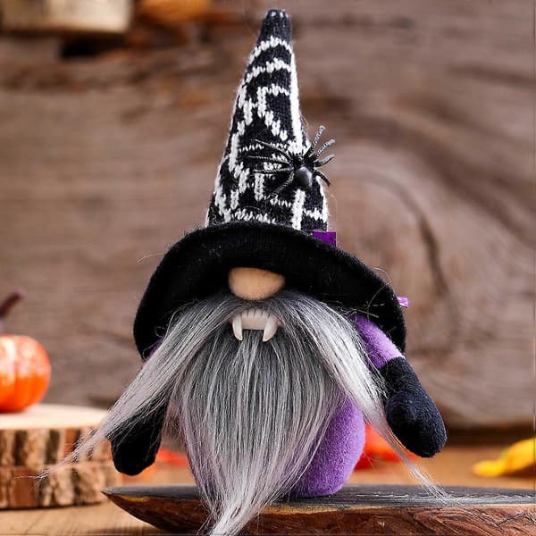 Halloween Plys Ansigtløs Nissepynt, Sort/, Perfekt gave til børn