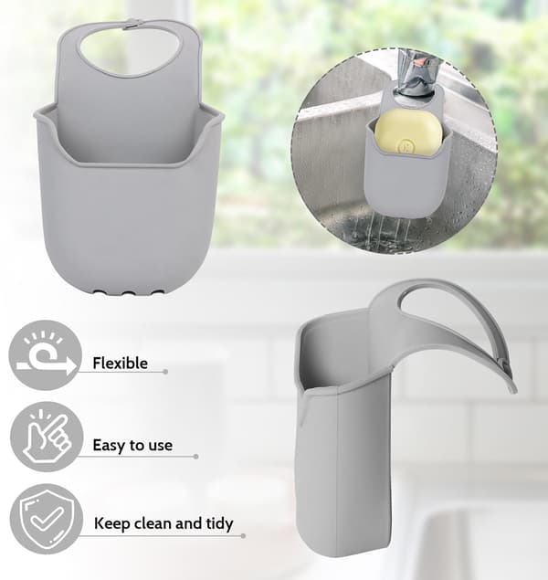 Sink Caddy for Sponge Holder Hanging Basket Storage Portable Sink Caddy Organizer Drain Basket Kitchen Accessories