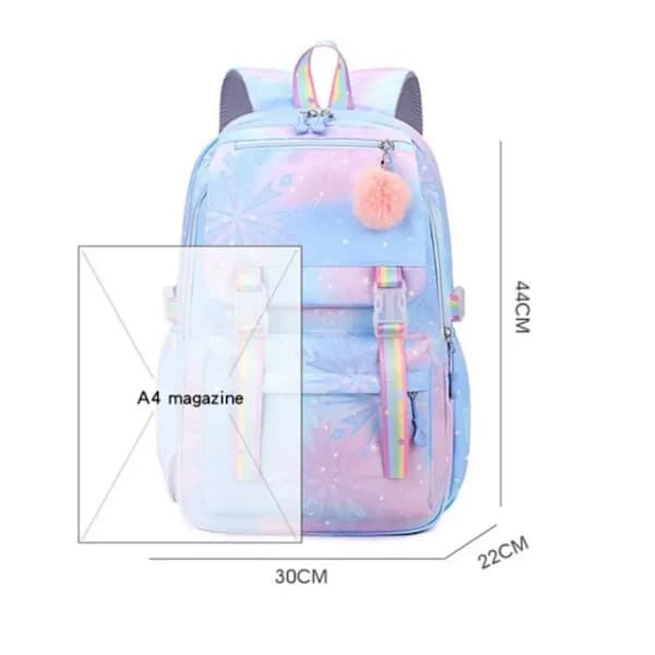 Stitch Girls School Bag Large Capacity Stitch Backpack Casual Blue