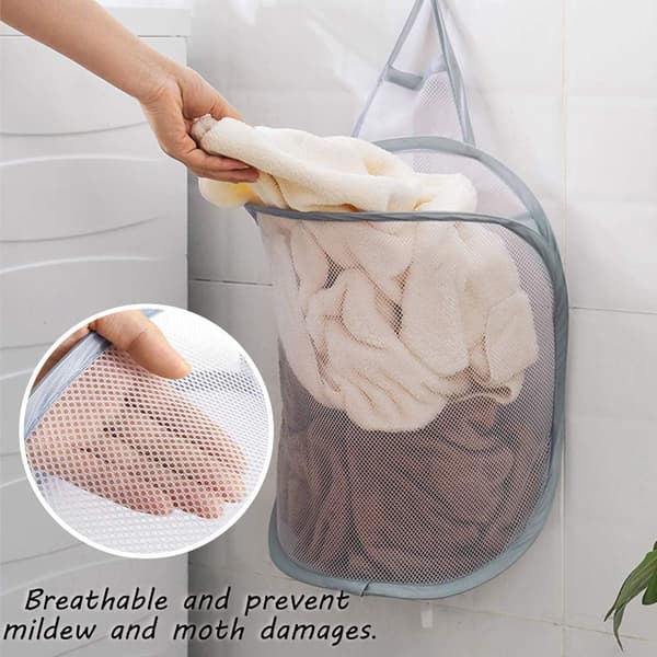 2-pack Pop Up Laundry Basket Foldable Laundry Bag Hanging Toy Storage Organizer with Handles