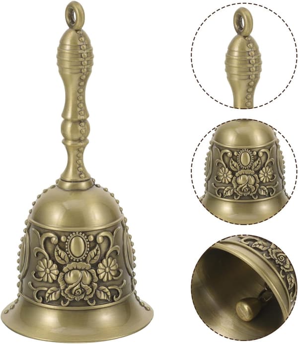 Handklocka Retro Kaffe Metall Multifunktionell Högt Ljud Bärbar Teklocka med Handtag