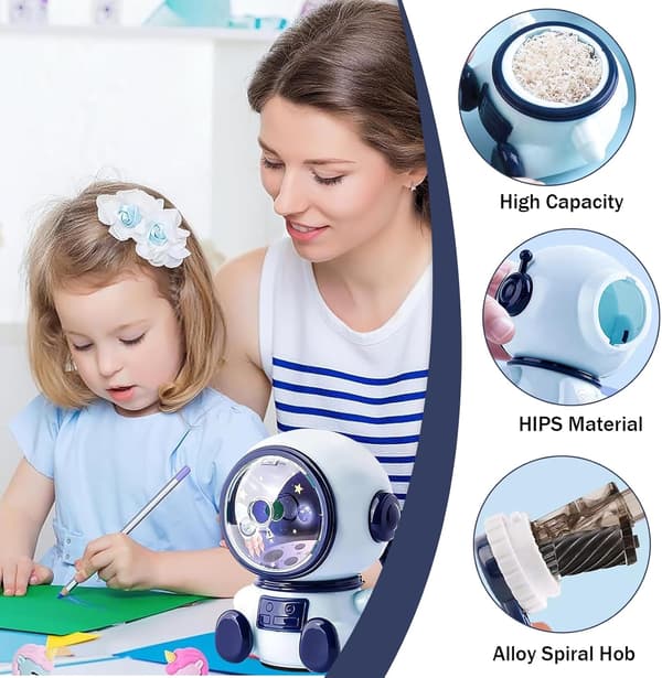 Multifunctional Astronaut Pencil Sharpener, Cartoon Pencil Sharpener, Hand-operated Pencil Sharpener, Adjustable Pencil Sharpener
