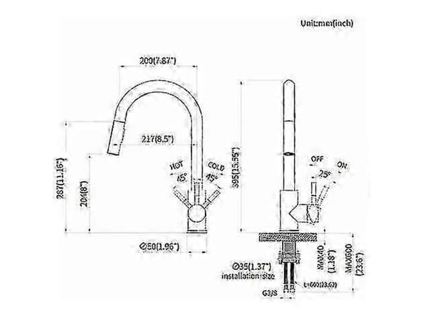 Matte Black Kitchen Faucet with Pull-Out Spray Head, 360° Swivel Stainless Steel Mixer, 2-Function Sink Faucet