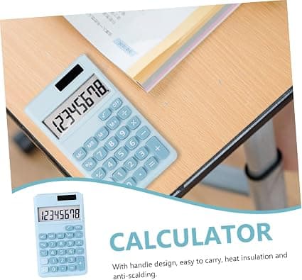(Blå) Mini Solar Calculator, Basic Calculator, Simple Graphing Calculator for Science Students, Mini Calculator