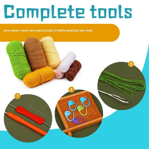 Complete Crochet Kit for Beginners, DIY Sunflower Crochet Kit with Stitch Markers, Easy Yarn Ball, Instructions