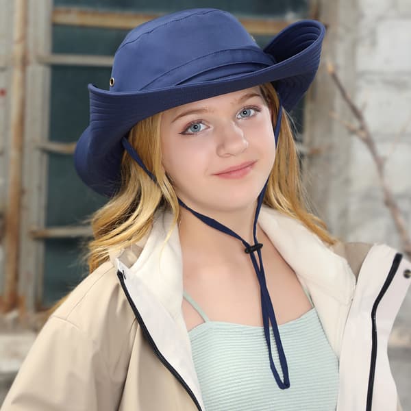 Solhatt, for jenter, UV-beskyttelse UPF 50+ (Marineblå) (Navy blue)