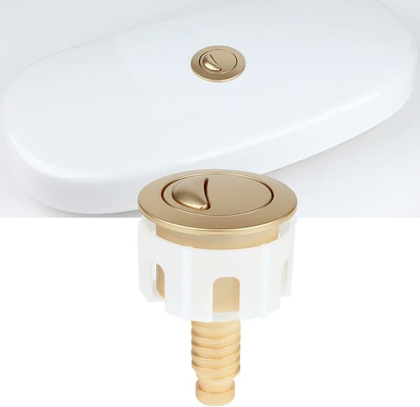 Spyleknapp, 38-49 mm, gullbelagt, dobbel spyleknapp, for spyletoaletter
