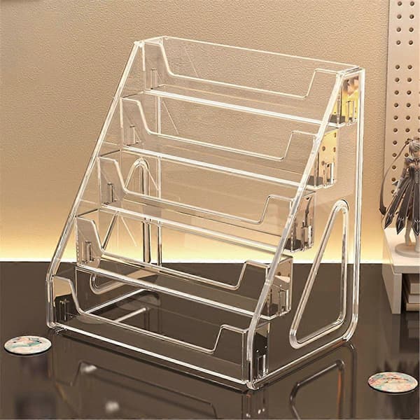 5-Layer CD Rack, Album Display Stand, Transparent Cassette Storage Rack (FMY) Transparent Transparent