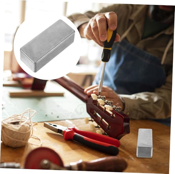 3 stk. aluminiumsboks for gitarpedaler, robust kabinett med skjult rom