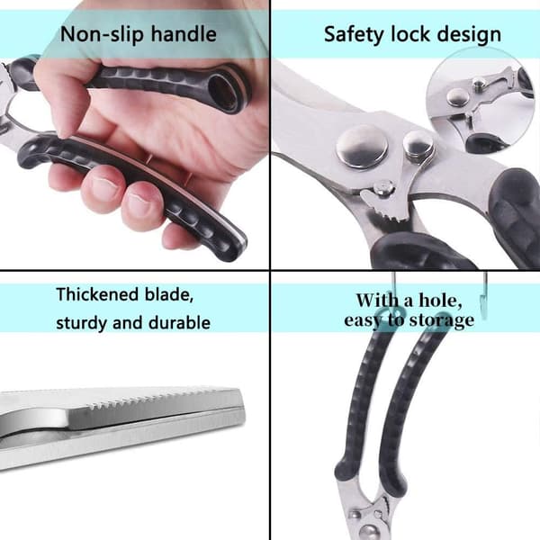 Kitchen Shears for Chicken Bones, Stainless Steel Kitchen Scissors, Sharp Poultry Shears, Poultry Scissors with Non-Slip Handle
