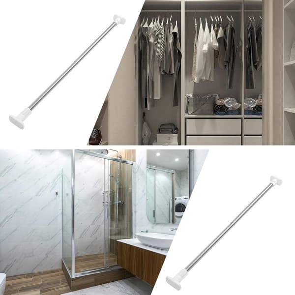 Adjustable Shower Curtain Rod, No Drilling, Tension Rod with Telescopic Design