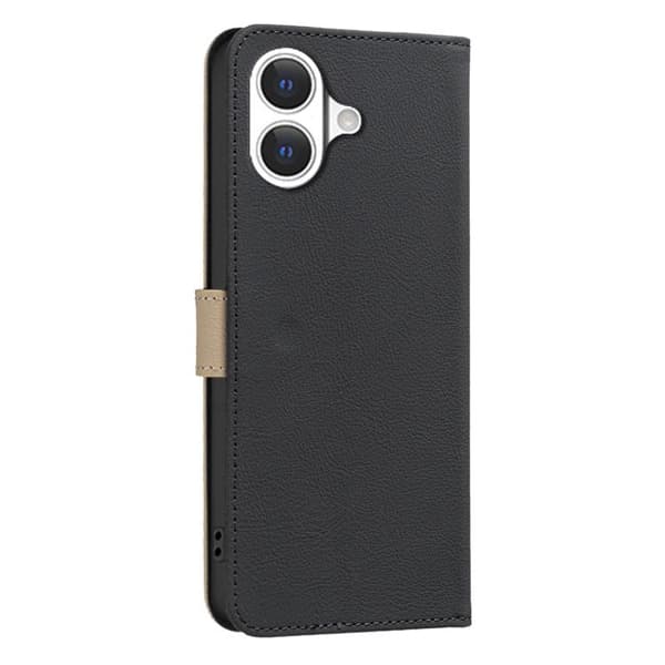 iPhone 17 mobilskal, lädermaterial, tvåfärgad, blommönster, mörkblå Mörkblå