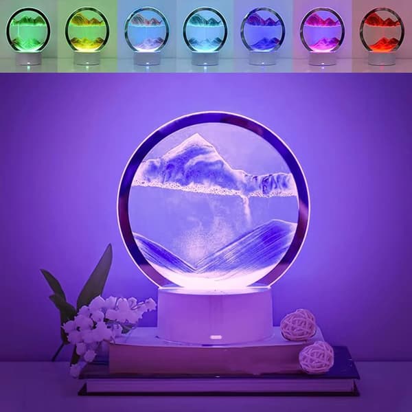 3D Floating Sand Creative Art Wall Lamp, RGB Color Changing (f2)