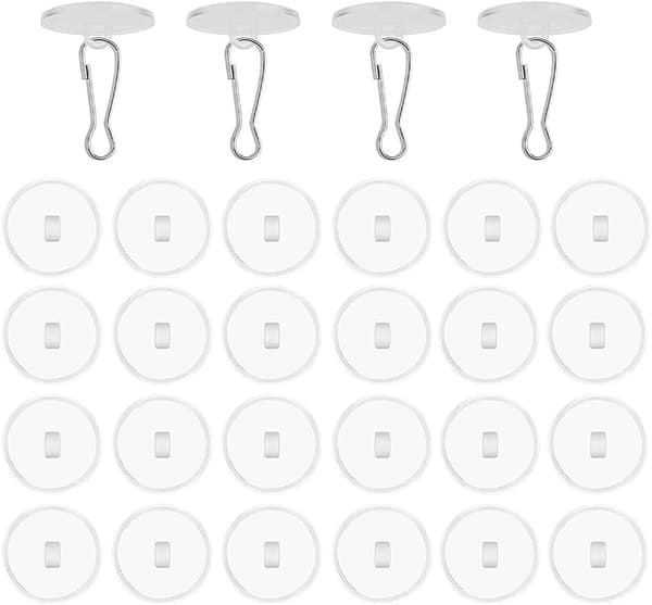 20 kpl läpinäkyviä itseliimautuvia kattokoukkuja, ei porausta, kattokoukut