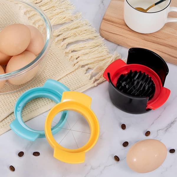 Egg Slicer 3 in 1 Hard Boiled Egg Cutting Tool, Stainless Steel Egg Divider Kitchen Utensil