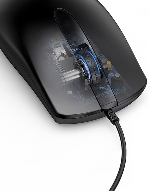 USB Wired Mouse, Gaming Mouse, Ambidextrous, 2400 DPI, Compatible with PC/Mac/Laptop/Desktop 1.5m Cable (Black)