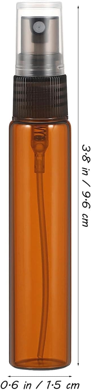 10-pack bruna sprayflaskor i glas 10 ml mini finfördelare resebehållare