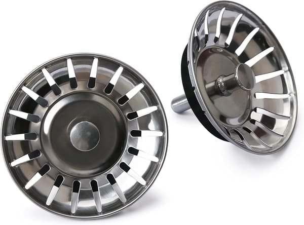 2 stk. Vaskepropper Kjøkkenavløpsplugger Rustfritt stål Vaskepropp Erstatning med 18 hull Plugg Vaskepropp Vanntett Vaskepropp Diameter 78mm