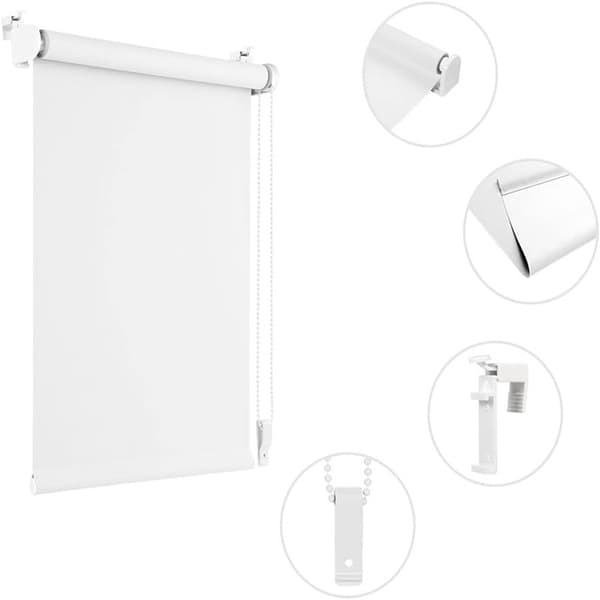 Roller blinds without drilling - White 30 x 150 cm - Roller blinds that can be installed without drilling, privacy screen, sun protection