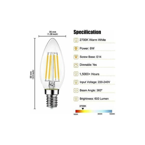 Dimmable LED bulb, warm white, 600 lm, 6 W, replaces 60 W light source LED
