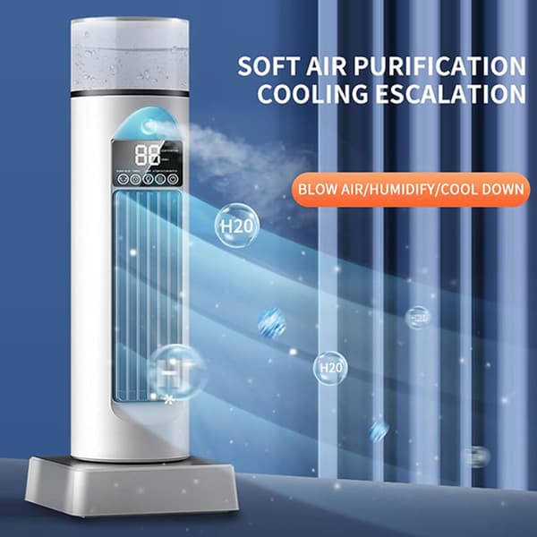Air Conditioning Fan, Cooling Tower Fan, Bladeless Silent Cooler with Remote Control and Water Tank