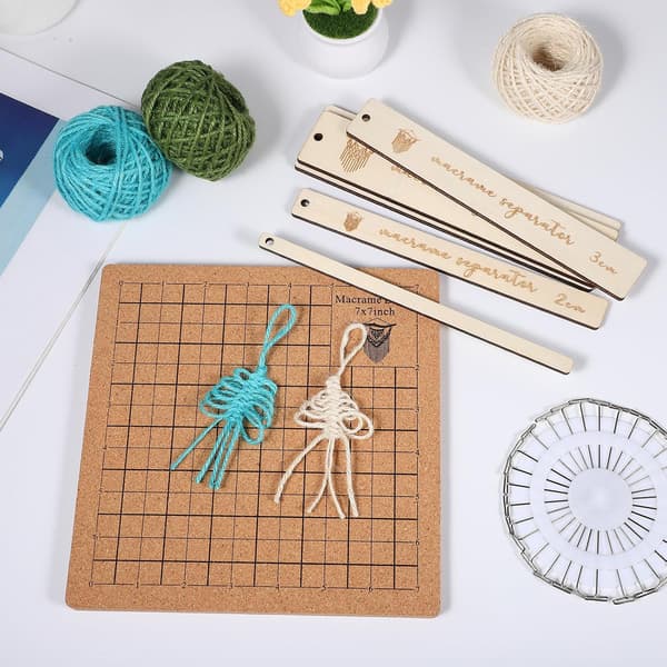 Macrame Board and Pins for Knotting Projects DIY Braiding Board Pins and Ruler for Macrame Crafts